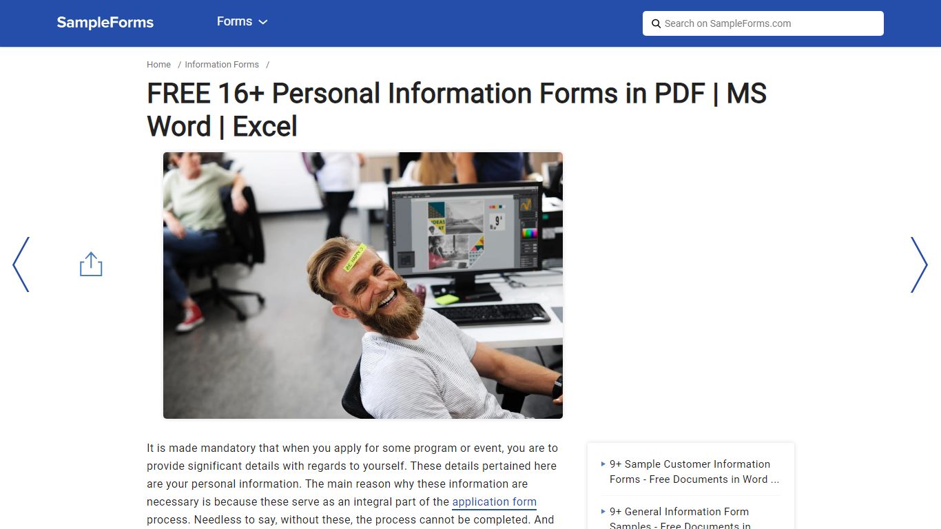 FREE 16+ Personal Information Forms in PDF | MS Word | Excel - sampleforms